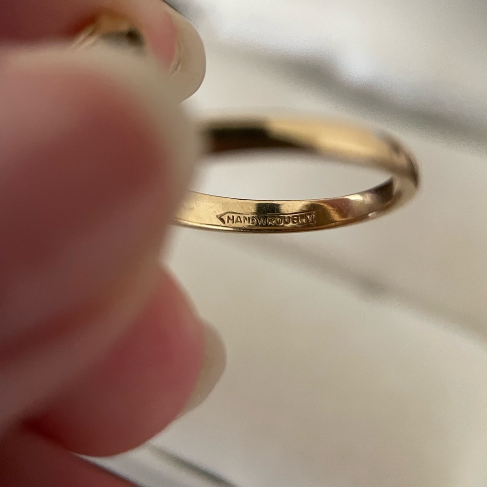 Etruscan 14k Gold Hand Wrought Granulated Filigree Scroll Lozenge Statement Ring - Picture 10 of 15